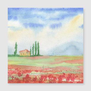 Carte Magnétique Champ de pavots en Toscane
