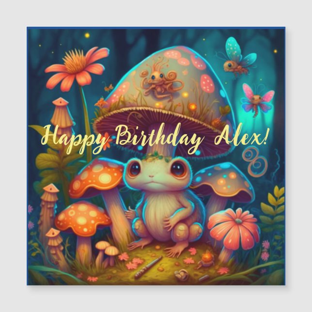 Carte Magnétique Champignons de grenouille mignon magiques (Devant)