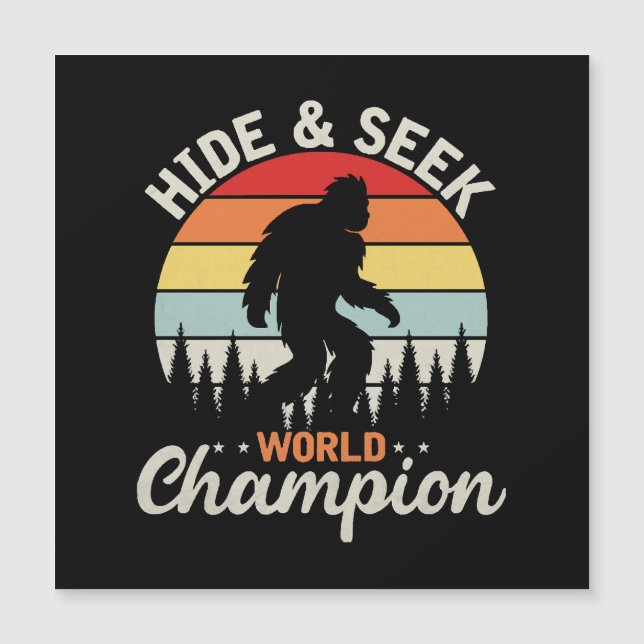 Carte Magnétique Champion du Monde de Cache-Cache Sasquatch (Devant)