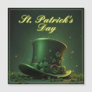 Carte Magnétique Chapeau et motif de trèfle de la Saint-Patrick