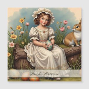 Carte Magnétique Charme de Pâques vintage
