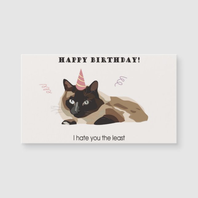 Carte magnétique Chat d'anniversaire (Devant)