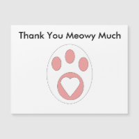 Chat empreinte de patte cœur personnalisable Merci