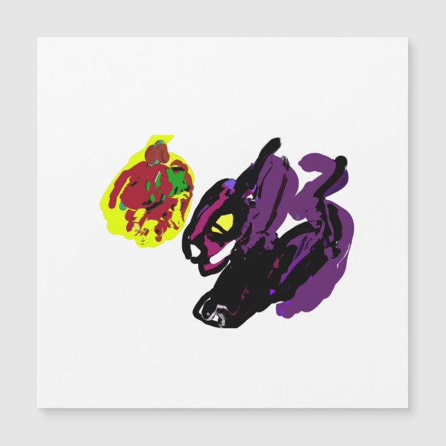 Carte Magnétique Chat noir oui Automne (Devant)