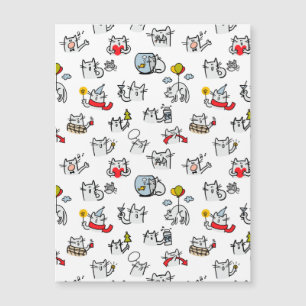 Carte Magnétique Chats amusants, lait et magie.