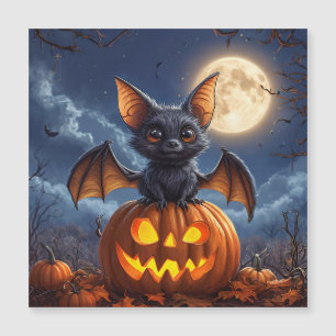 Carte Magnétique Chauve-souris de dessin animé adorable perché sur