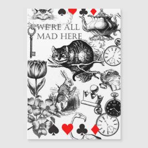 Carte Magnétique Cheshire Chat classique alice au merveilleux fou