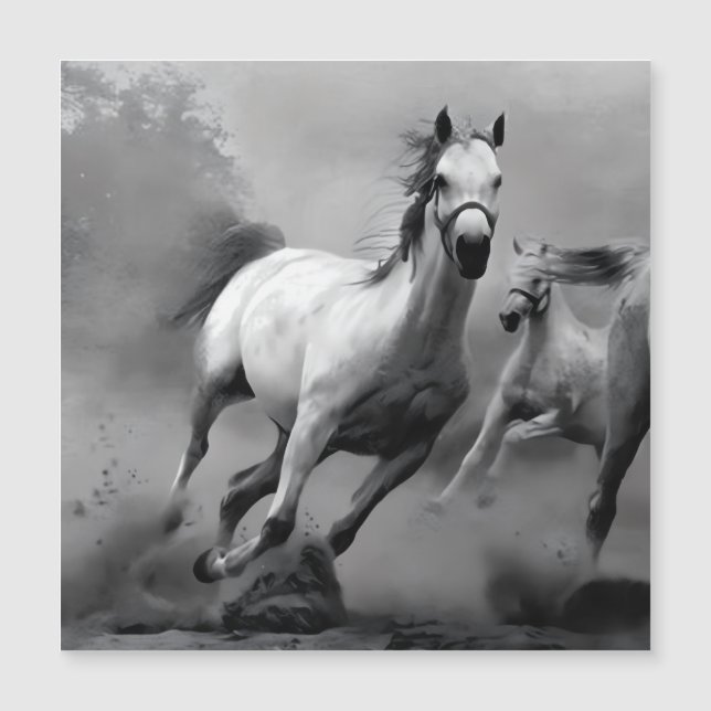 Carte Magnétique Cheval en course (Devant)