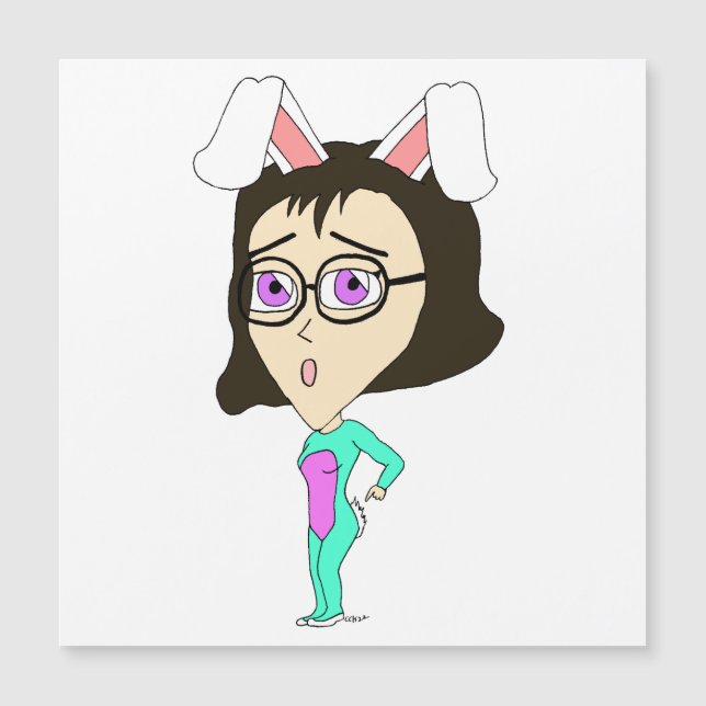 Carte Magnétique chibi bunnygirl (Devant)