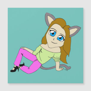 Carte Magnétique chibi catgirl