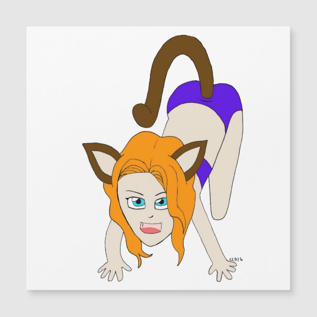 Carte Magnétique chibi catgirl (Devant)