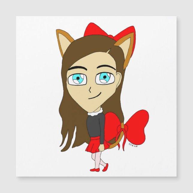 Carte Magnétique chibi catgirl (Devant)