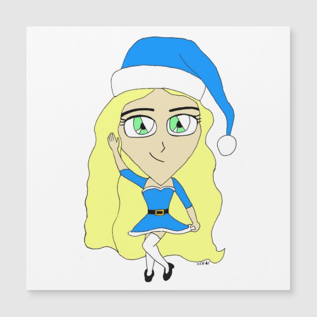 Carte Magnétique Chibi de Noël (Devant)