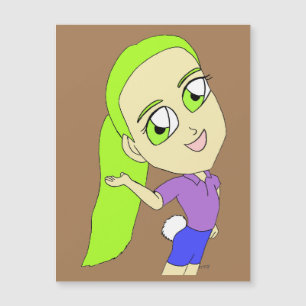 Carte Magnétique chibi fille avec une queue de lapin