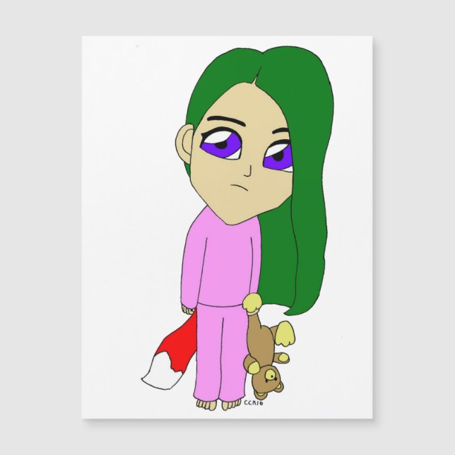 Carte Magnétique chibi foxy fille (Devant)