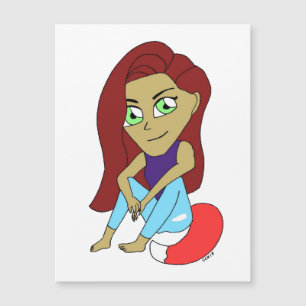 Carte Magnétique chibi foxy fille