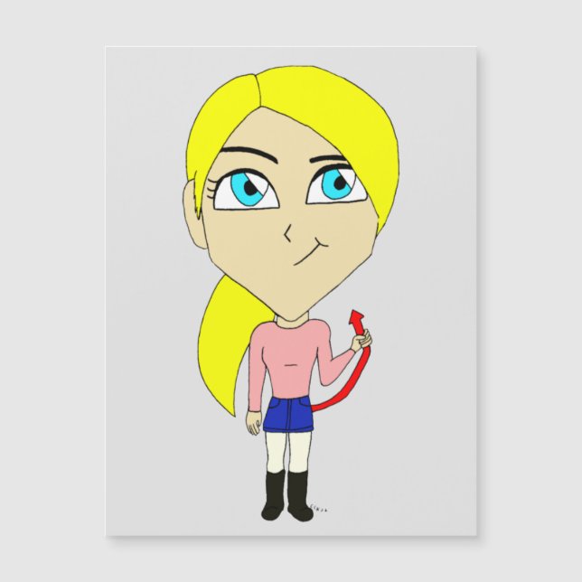 Carte Magnétique chibi "mauvaise fille" (Devant)