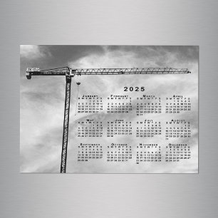 Carte Magnétique Chic Construction Grue Photo 2025 Calendrier Magne