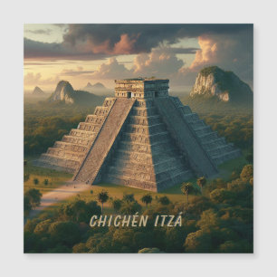 Carte Magnétique Chichén Itzá Yucatá Mexique Paysage Voyage