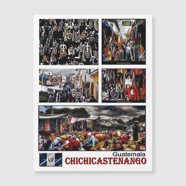 Carte Magnétique Chichicastenango - Mosaïque - Guatemala - (Devant)