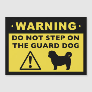 Carte Magnétique Chien de garde Shih Tzu humoristique d'avertisseme