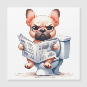 Carte Magnétique Chien drôle sur les toilettes