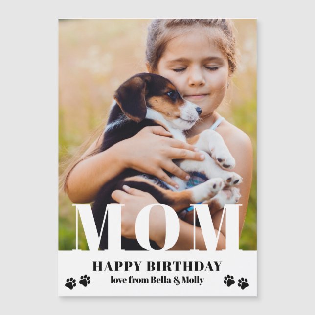 Carte Magnétique Chien Maman Joyeux Anniversaire Moderne Photo pers (Devant)