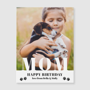 Carte Magnétique Chien Maman Joyeux Anniversaire Moderne Photo pers