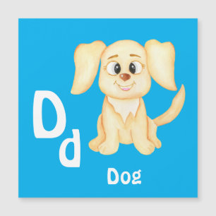 Carte Magnétique Chien personnaliser ABC : Lettre D - Ajoutez votre