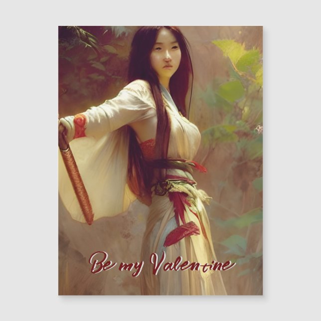 Carte Magnétique Chinois Wuxia Fighter Martial Arts Valentine (Devant)