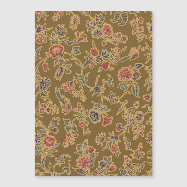 Carte Magnétique Chintz Fleur Classique Joli Design Floral Doux (Devant)