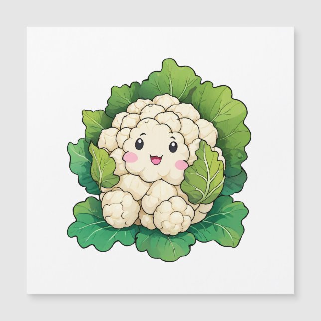 Carte Magnétique Chou-fleur Kawaii (Devant)
