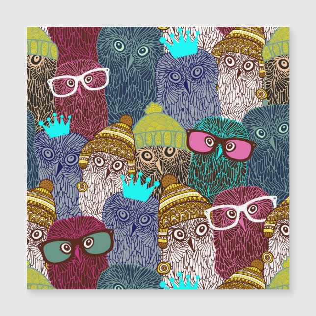 Carte Magnétique Chouette dans la couronne (Devant)