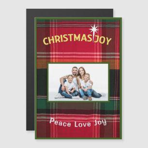 Carte Magnétique Christmas Family Photo Joy Holidays Madras