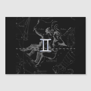 Carte Magnétique Chrome comme Gemini Zodiac Sign sur Hevelius