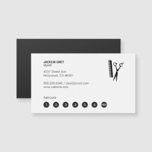 Carte Magnétique Ciseaux de salon et peigne (punch card 7)
