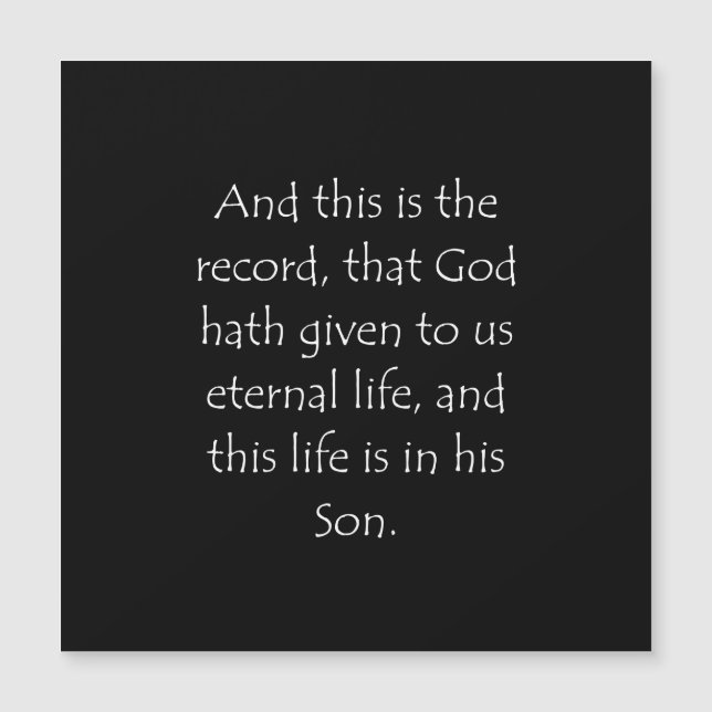 Carte Magnétique Citation 1 Jean 5 11 (Devant)