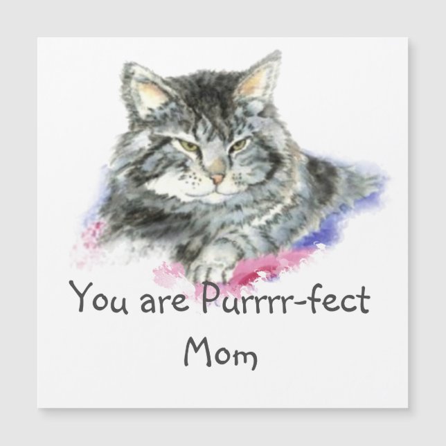 Carte Magnétique Citation amusante pour cette Mère parfaite Purrfec (Devant)
