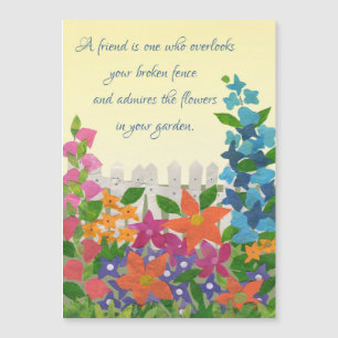 Carte Magnétique Citation de jardin d'amitié inspirante