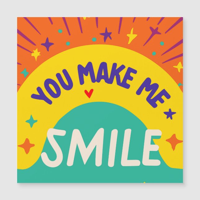 Carte Magnétique Citation de la Saint-Valentin "Tu me fais sourire" (Devant)