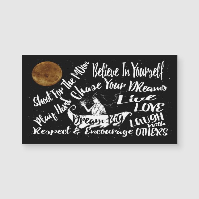 Carte Magnétique Citation de motivation inspirée d'aimant de (Devant)