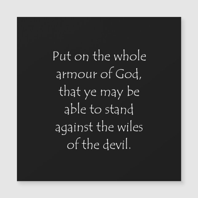 Carte Magnétique Citation Éphésiens 6 11 (Devant)