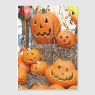 Carte Magnétique Citrouille halloween Jack-o'-lantern orange citrou