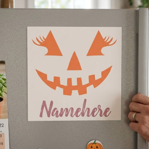 Carte Magnétique Citrouille personnalisée Jack O Lantern Halloween