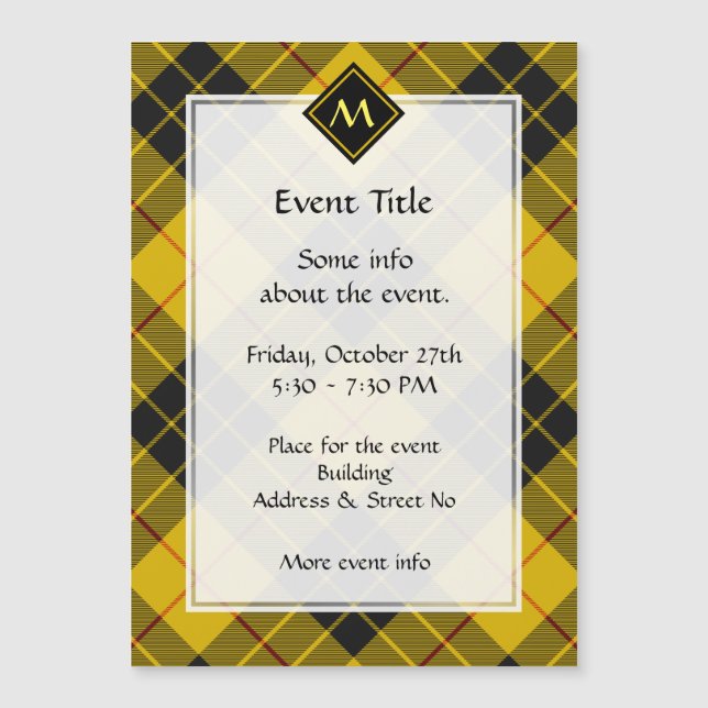 Carte Magnétique Clan Macleod de Lewis Tartan (Devant)