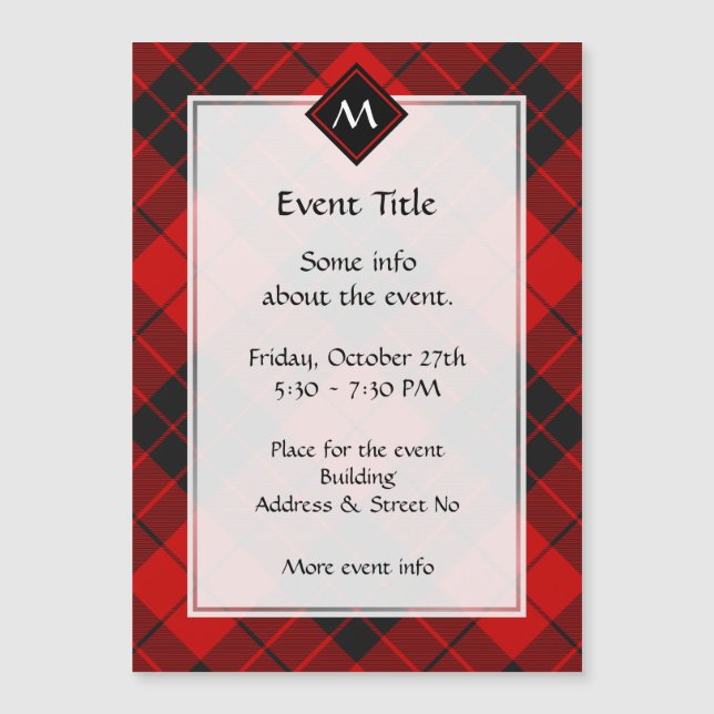 Carte Magnétique Clan Macleod de Raasay Tartan (Devant)