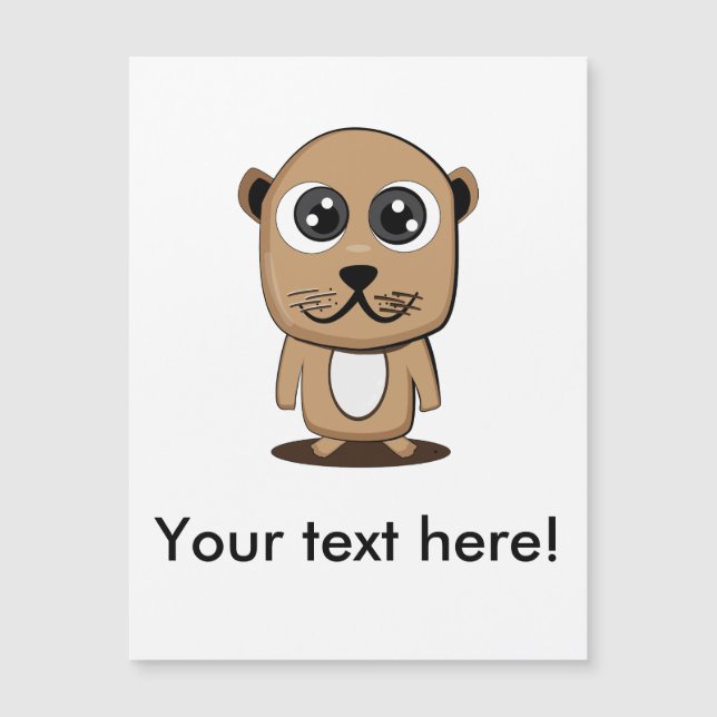 Carte Magnétique Clipart mignon de caractère (Devant)