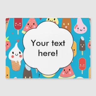 Carte Magnétique Clipart mignon de caractères de nourriture
