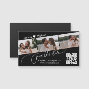 Carte Magnétique code qr 3 collage de photos aimant noir pour annon