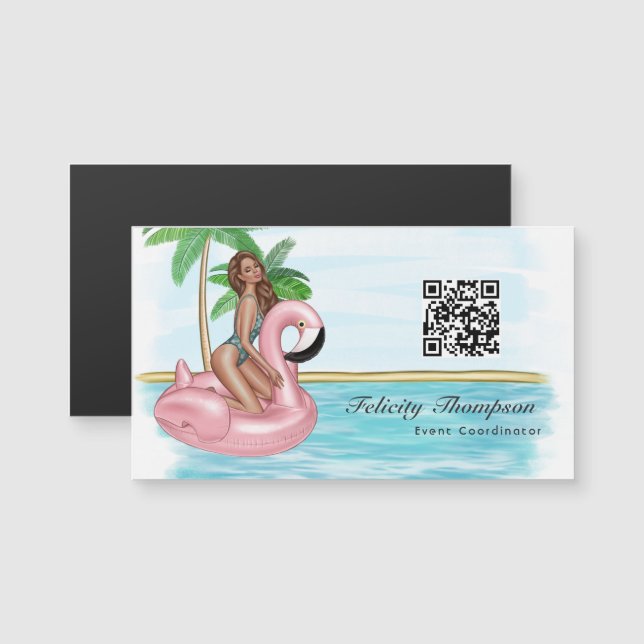 Carte Magnétique Code QR du coordinateur d'événements (Devant / Derrière)